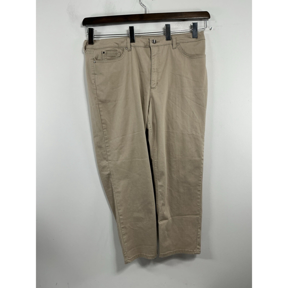 Jones New York Pants - Womans Excellent Condition Jones NY Lexington Cuffed Capri Jeans 18 Tan 0235/D-5